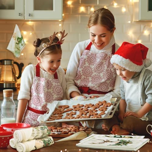 VitalCozy 12 Pcs Vintage Christmas Kitchen and Hand Towels, 14.2 x