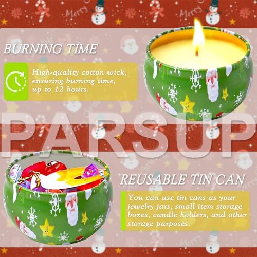 12PCS Christmas Scented Candles, 2.5OZ Jar Candles, 12 Christmas