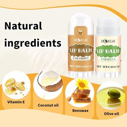 Mini Lip Balm 25 Pcs,Natural Lip Balms with Vitamin E and Coconut Oil