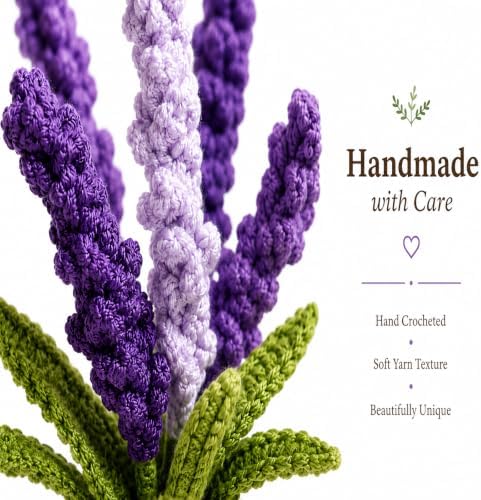 Crochet Flowers Lavender, Appreciation Gift for Women, Coworker