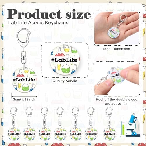 Sureio 18 Sets Lab Week Gifts 2026 Lablife Pen Acrylic Keychain with