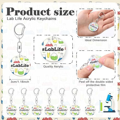 Sureio 18 Sets Lab Week Gifts 2026 Lablife Pen Acrylic Keychain with