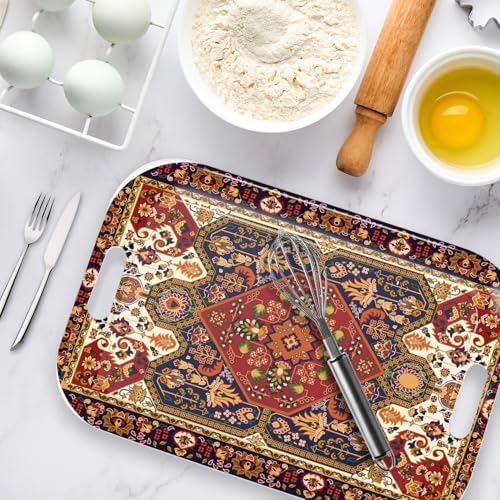 Serving Trays with Handles, 14.5 x 9.8 inch Rectangular Plastic Tray
