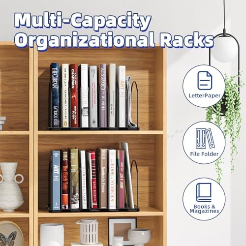 Simple Trending Desk File Sorter Organizer, 9 Section File Rack, Black