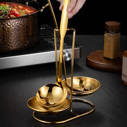 Vertical Spoon Rest Holder, Stainless Steel 2-Compartment Kitchen