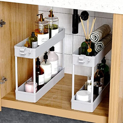 SPACEKEEPER Slim Rolling Storage Cart, 4 Tier Bathroom Cart Organizer
