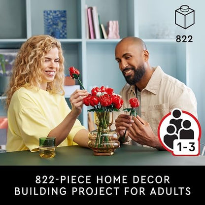 LEGO Botanicals Bouquet of Roses Artificial Flowers - Fake Red Roses