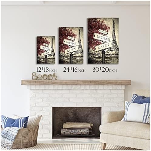 Lovers Cross-roads Eiffel Tower Personalized Photo/Canvas Print and
