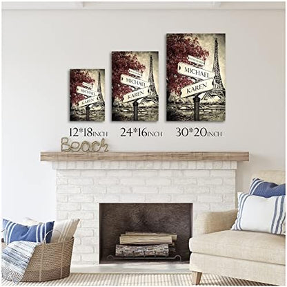 Lovers Cross-roads Eiffel Tower Personalized Photo/Canvas Print and