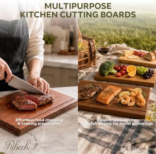 Book Shaped Cutting Board Set of 3, with Storage Stand for Kitchen