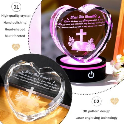 Ornalrist Crystal Heart House Warming Gifts New Home Religious for