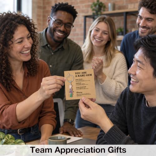 12 Pcs Appreciation Team Gifts for Coworkers, Thank You Keychain Bulk