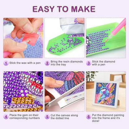 Bowetile Hummingbird 5D Diamond Art Kits for Adults Beginners with