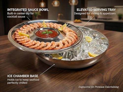 Shrimp Cocktail Serving Dish and Bowl With Ice - Elegant and Large