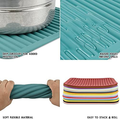 Purple Silicone Trivets Mats for Hot Dishes and Hot Pots, Hot Pads for