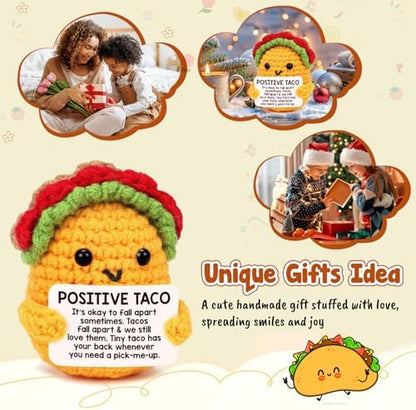Positive Crochet Taco Christmas Birthday Gifts for Women Men Stocking