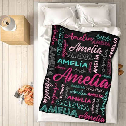 Custom Name Blanket for Baby Boys Girls, Personalized Baby Name Throws