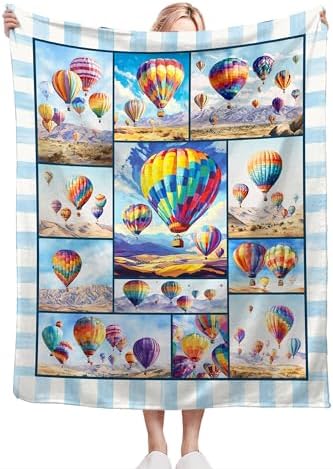 Balloon Blanket Hot Air Balloon Throw Blanket Soft Warm Cozy Fuzzy