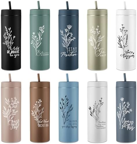 Tioncy 10 Pack Employee Appreciation Gift Bulk, Skinny Tumbler
