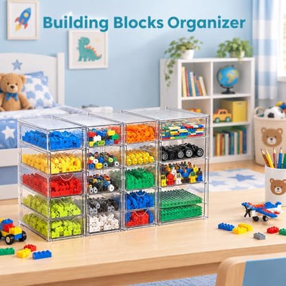 Vtopmart 4 Set Acrylic Desk Organizer with 16 Drawers for Office