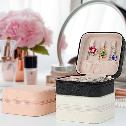 LETURE 3 Pieces Small Jewelry Box Organizer for Women Travel, Portable