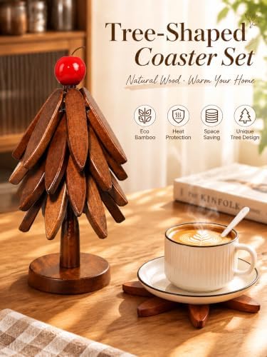 Wooden Trivets for Hot Dishes Christmas Tree Trivet Set of 5 with