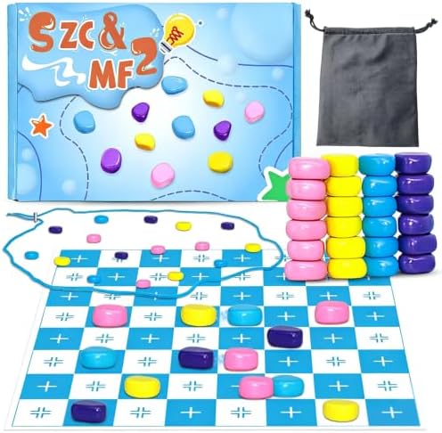 Magnetic Chess Game,Magnet Game with 24 Stones & String Strategy Board