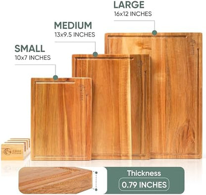 Acacia Wood Cutting Board (Set of 3) – Wooden Cutting Boards for