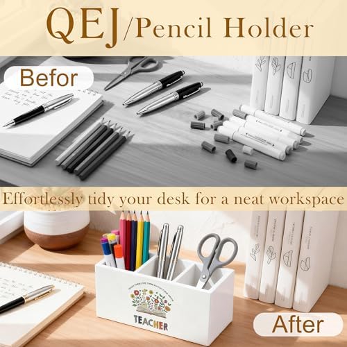 Boho Floral Teacher Pen Holder for Desk, Teacher Appreciation Gifts