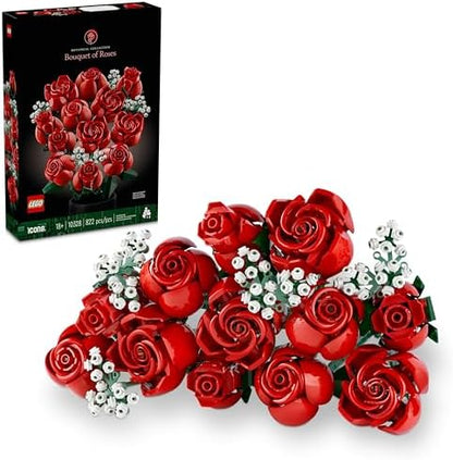 LEGO Botanicals Bouquet of Roses Artificial Flowers - Fake Red Roses