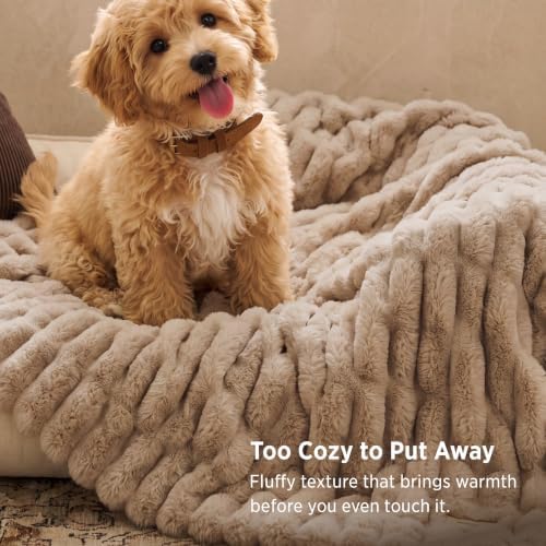 Bedsure Ultra Soft Double-Sided Faux Fur Throw Blanket for Couch