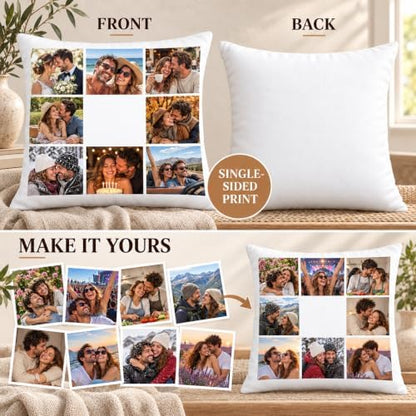 JoyBurst Custom Pillow Cover with Picture Text - USA Made Custom