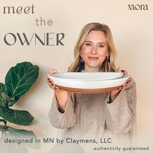 Mora Ceramic Large Serving Bowls- Set of 2 Oval Platters for