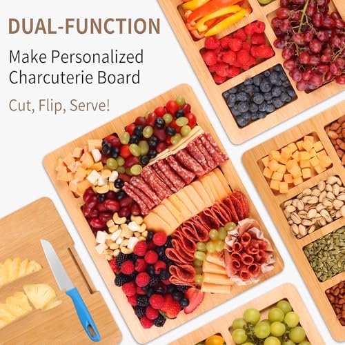 CAWIU Portable Charcuterie Board with Lid, Travel Cheese Board & Snack