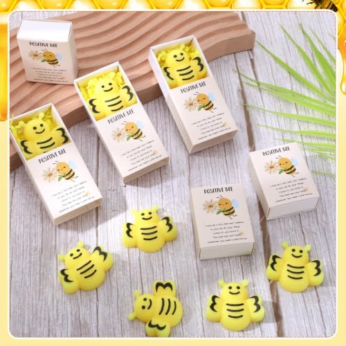 24 Sets Bee Stress Ball for Adults Positive Gifts with Cards Boxes