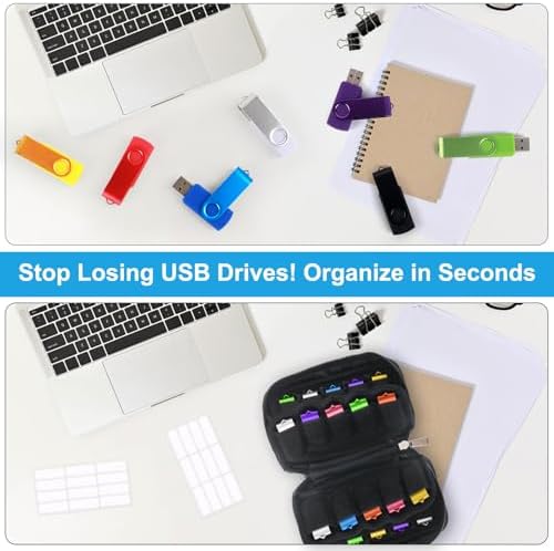 Flash Drive Case 20 Slots Thumb Drive USB Storage Case, Portable