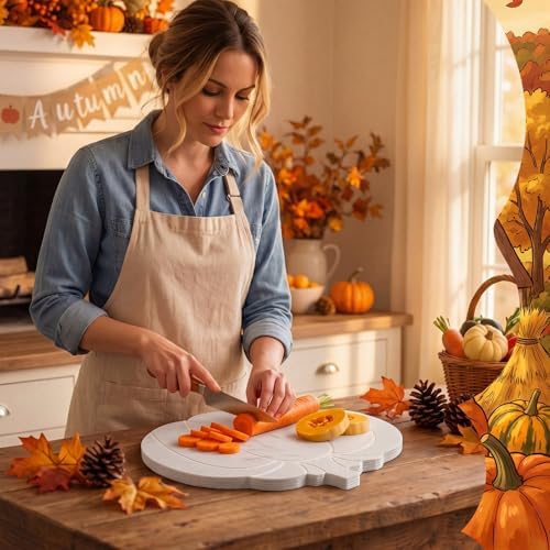 Chengu Fall Pumpkin Marble Cutting Board 9.84 Inch Halloween Home Gift