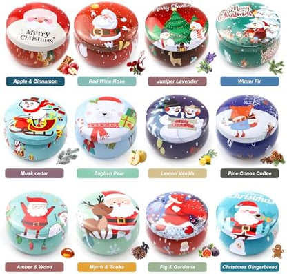 Christmas Scented Candle Gift 12 Pack, Christmas Candles for Home