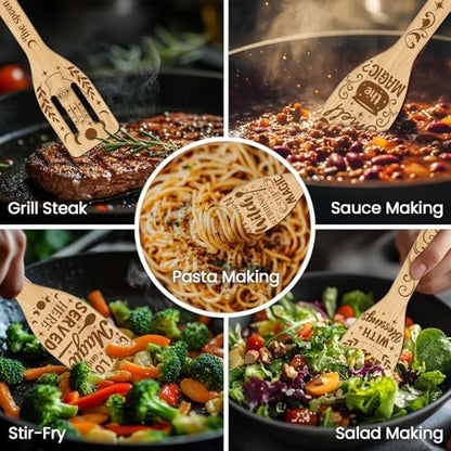 CUTHOLLOW 6PCS Magic Kitchen Wooden Kitchen Cooking Utensil Set
