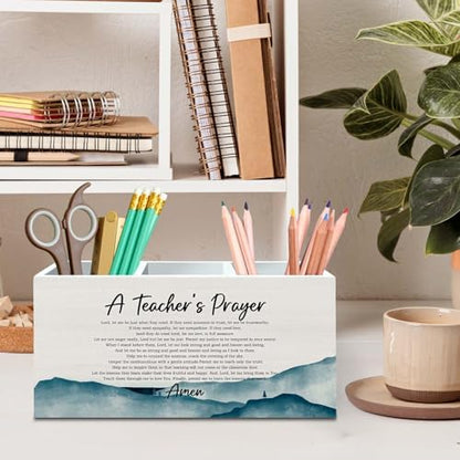 DILSJ Christian Teacher Gifts Pen Pencil Holder Organizer for Desk, A