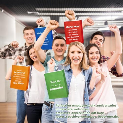 100 Pcs Employee Appreciation Gift Bags Bulk - Include 50 Paper Bags