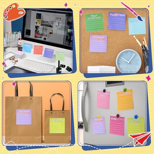 Yinder 24 Pcs Inspirational Sticky Notes Gifts, Appreciation, Dark