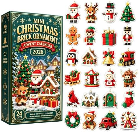 Christmas Advent Calendar 2026,24-Day Mini Brick 2D Acrylic Hanging