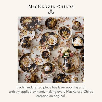 MACKENZIE-CHILDS Enamel Mug, 16 Ounces, Wild Rose Brown