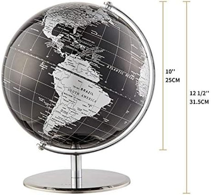 ANNOVA Metallic World Globe Black – Educational/Geographic/Modern