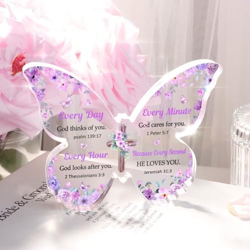 Christian Gifts for Women Faith, Butterfly Acrylic Plaque Decoration