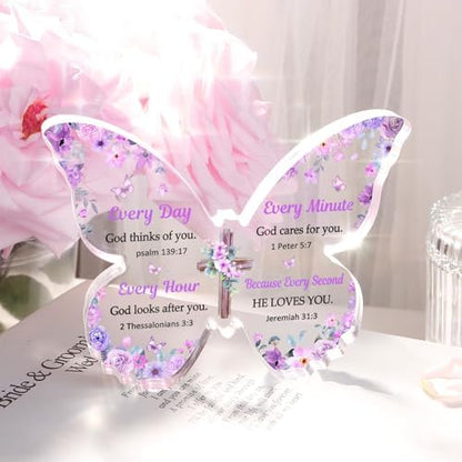 Christian Gifts for Women Faith, Butterfly Acrylic Plaque Decoration