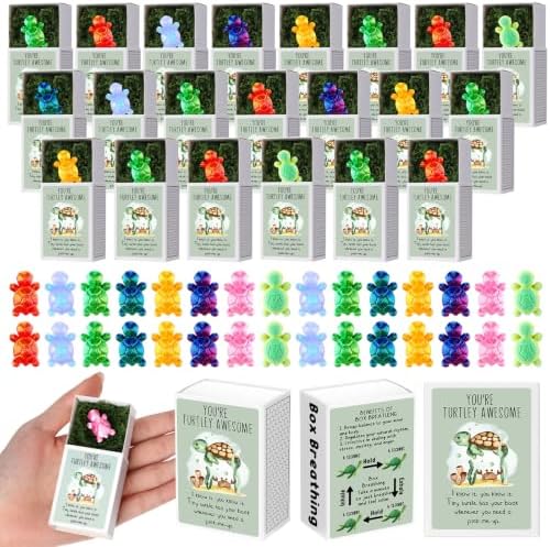 Wonderjune 72 Sets Positive Figures Gifts for Staffs, Cute Turtle