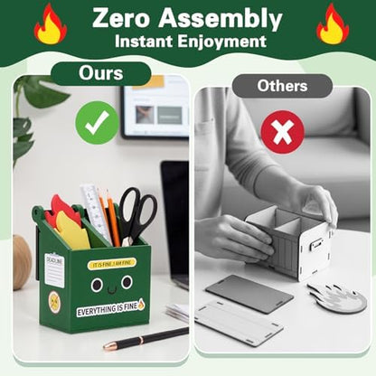 Dumpster Fire Pencil Holder with 100 PCS Flame Sticky Notes