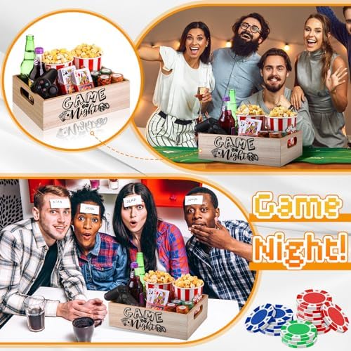 GlikCeil Movie Night Supplies Snack Trays with Handles, Game Night